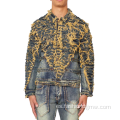 Destruir la chaqueta de mezclilla para hombre personalizado para hombre